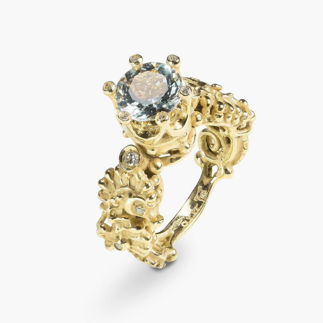 Anello Regno delle Due Sicilie Acqua Marina S