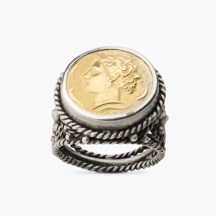 Anello Moneta Greca Aretusa Oro