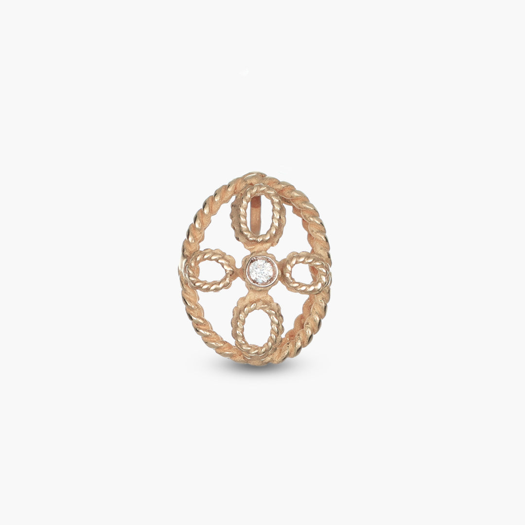 MassimoIzzoJeweler_BraidedOvalEarrings_RoseGold18kt_Fronte