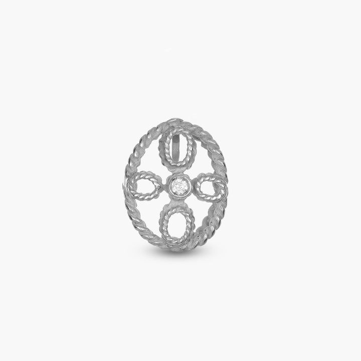 MassimoIzzoJeweler_BraidedOvalEarrings_WhiteGold18kt_Fronte