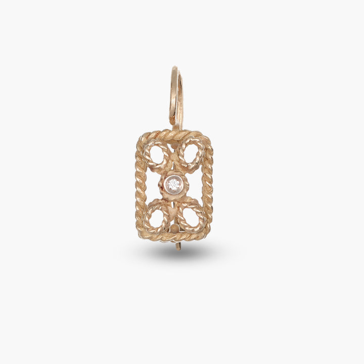 MassimoIzzoJeweler_BraidedRectangularEarrings_RoseGold18kt_Fronte