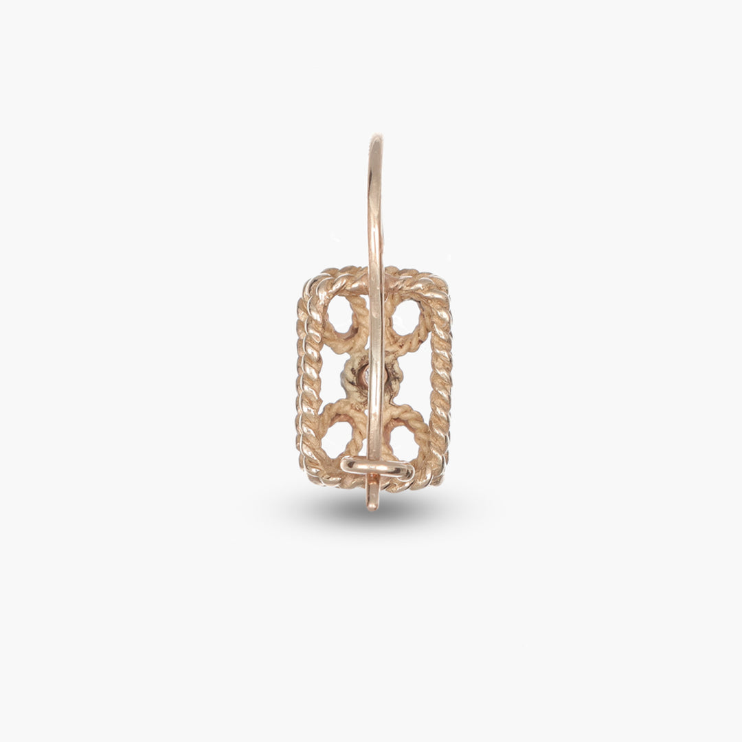 MassimoIzzoJeweler_BraidedRectangularEarrings_RoseGold18kt_Retro