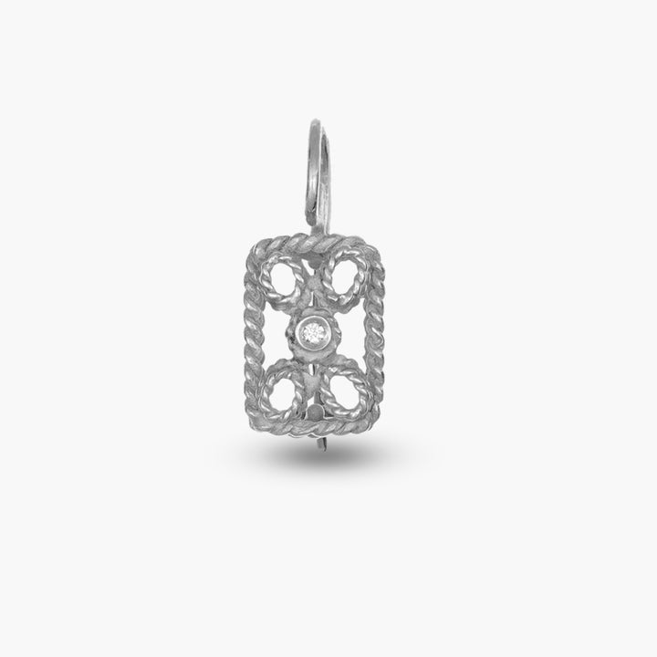 MassimoIzzoJeweler_BraidedRectangularEarrings_WhiteGold18kt_Fronte