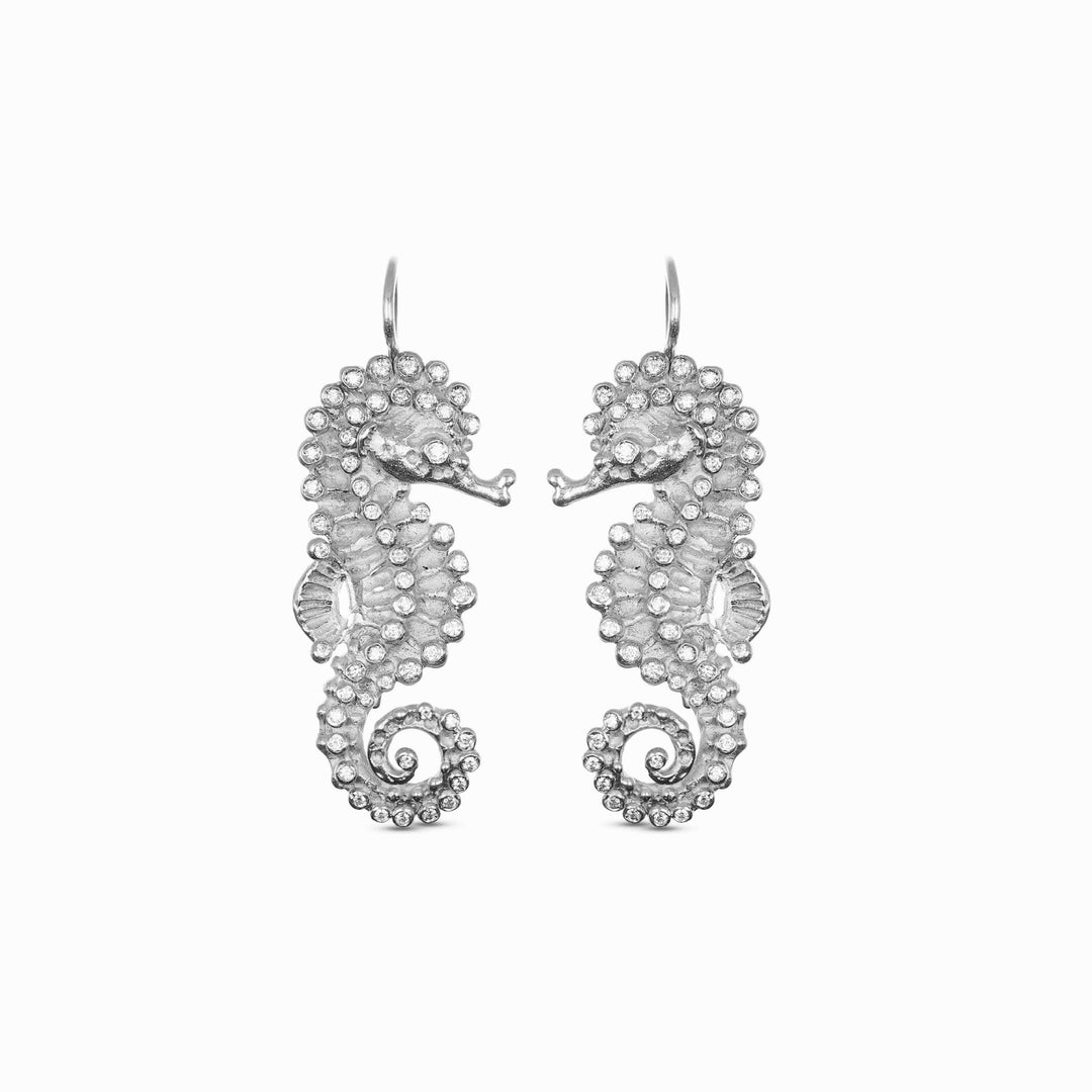 MassimoIzzoJeweler_BrightSeahorseEarrings_WhiteGold_Diamonds_Fronte