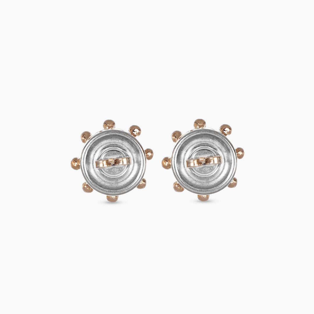 MassimoIzzoJeweler_CrownEarrings_RoseGold18kt_Acquamarine_Diamonds_retro