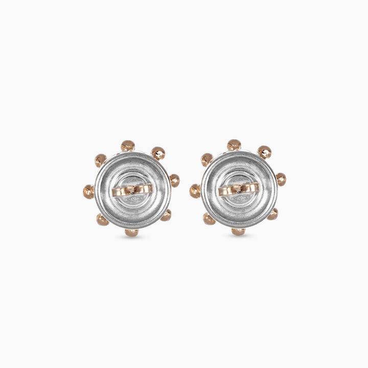 MassimoIzzoJeweler_CrownEarrings_RoseGold18kt_Acquamarine_Diamonds_retro