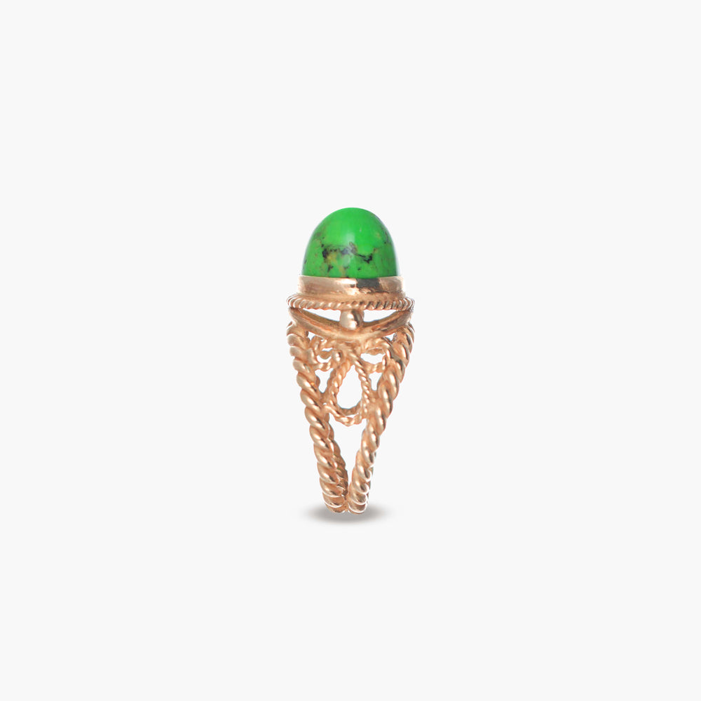 MassimoIzzoJeweler_GreenTurquoiseRing_Turquoise_RoseGold18kt_Lato