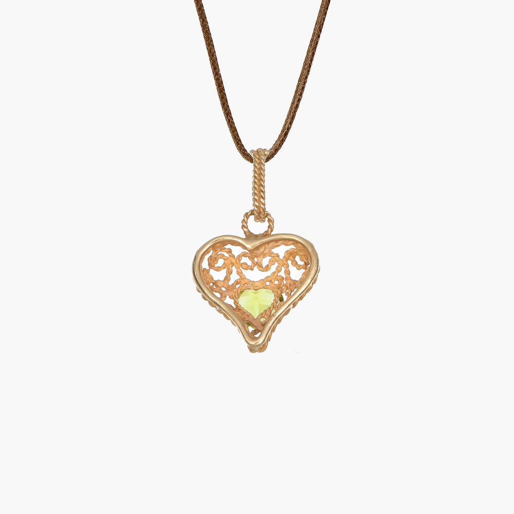 MassimoIzzoJeweler_HeartPendant_Rosegold18kt_GreenPeridot_Retro