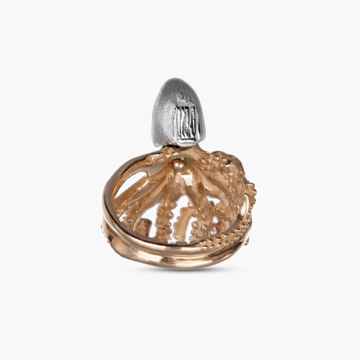 MassimoIzzoJeweler_MovingHeadOctopusRing_RoseGold18kt_Diamonds_Retro