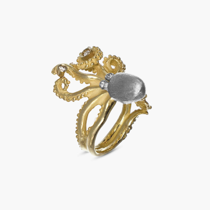 MassimoIzzoJeweler_MovingHeadOctopusRing_YellowGold18kt_Diamonds_Principale.