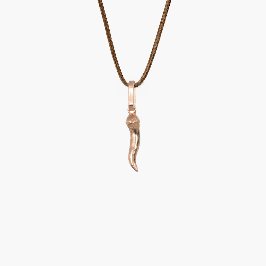 MassimoIzzoJeweler_SicilianHornPendant_RoseGold18kt_Fronte