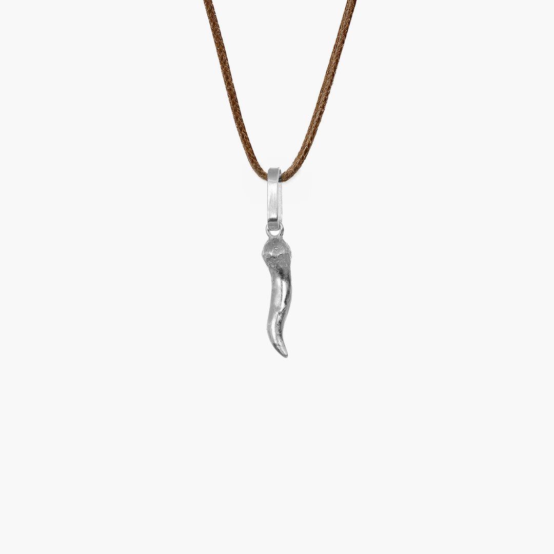 MassimoIzzoJeweler_SicilianHornPendant_WhiteGold18kt_Fronte