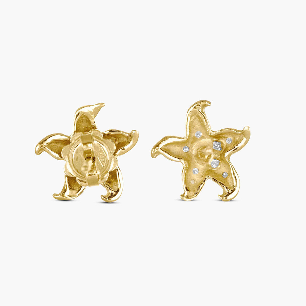 MassimoIzzoJeweler_TropicalBrightStarfishEarrings_YellowGold_DiamondsPave_Retro