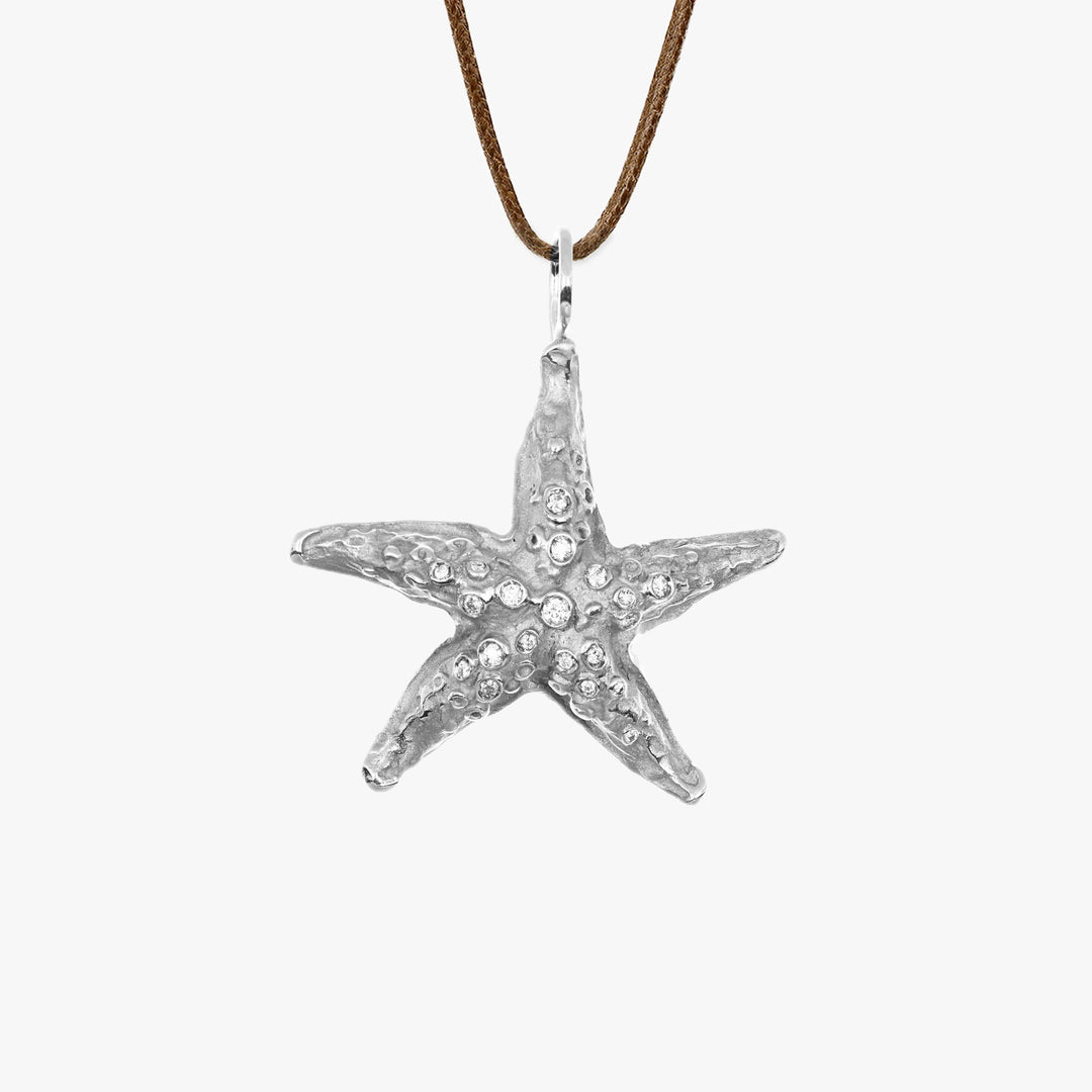 MassimoIzzoJeweler_TropicalBrightStarfishPendant_Whitegold18kt_Diamonds_Fronte
