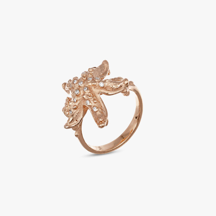 MassimoIzzoJeweler_TropicalBrightStarfishRing_RoseGold18kt_Diamonds_Principale