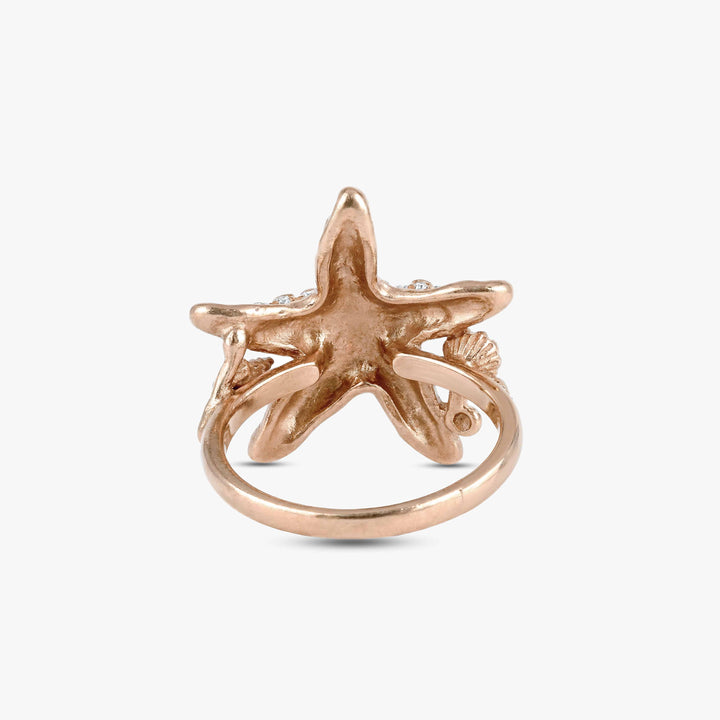 MassimoIzzoJeweler_TropicalBrightStarfishRing_RoseGold18kt_Diamonds_Retro