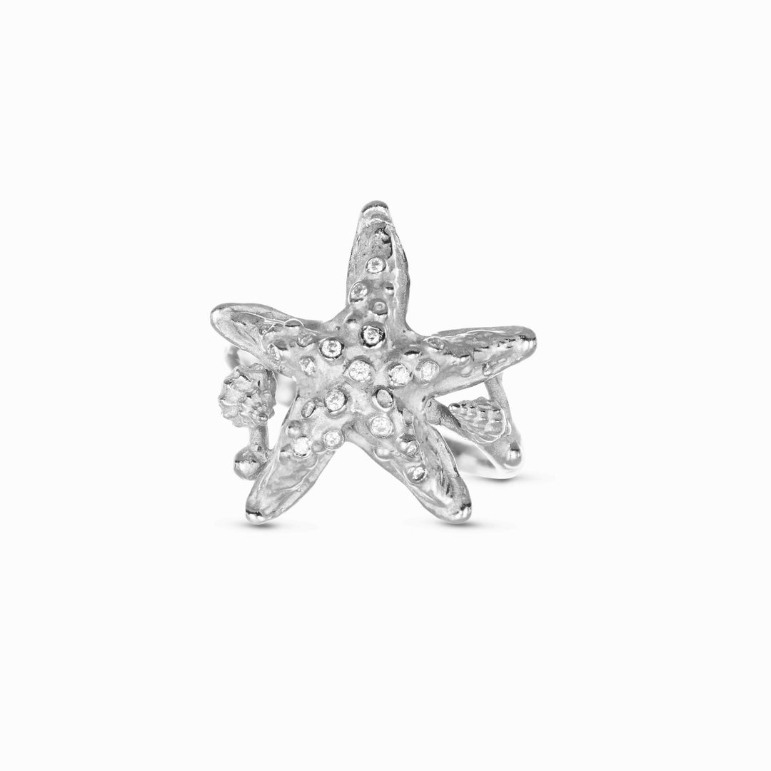 MassimoIzzoJeweler_TropicalBrightStarfishRing_WhiteGold18kt_Diamonds_Fronte