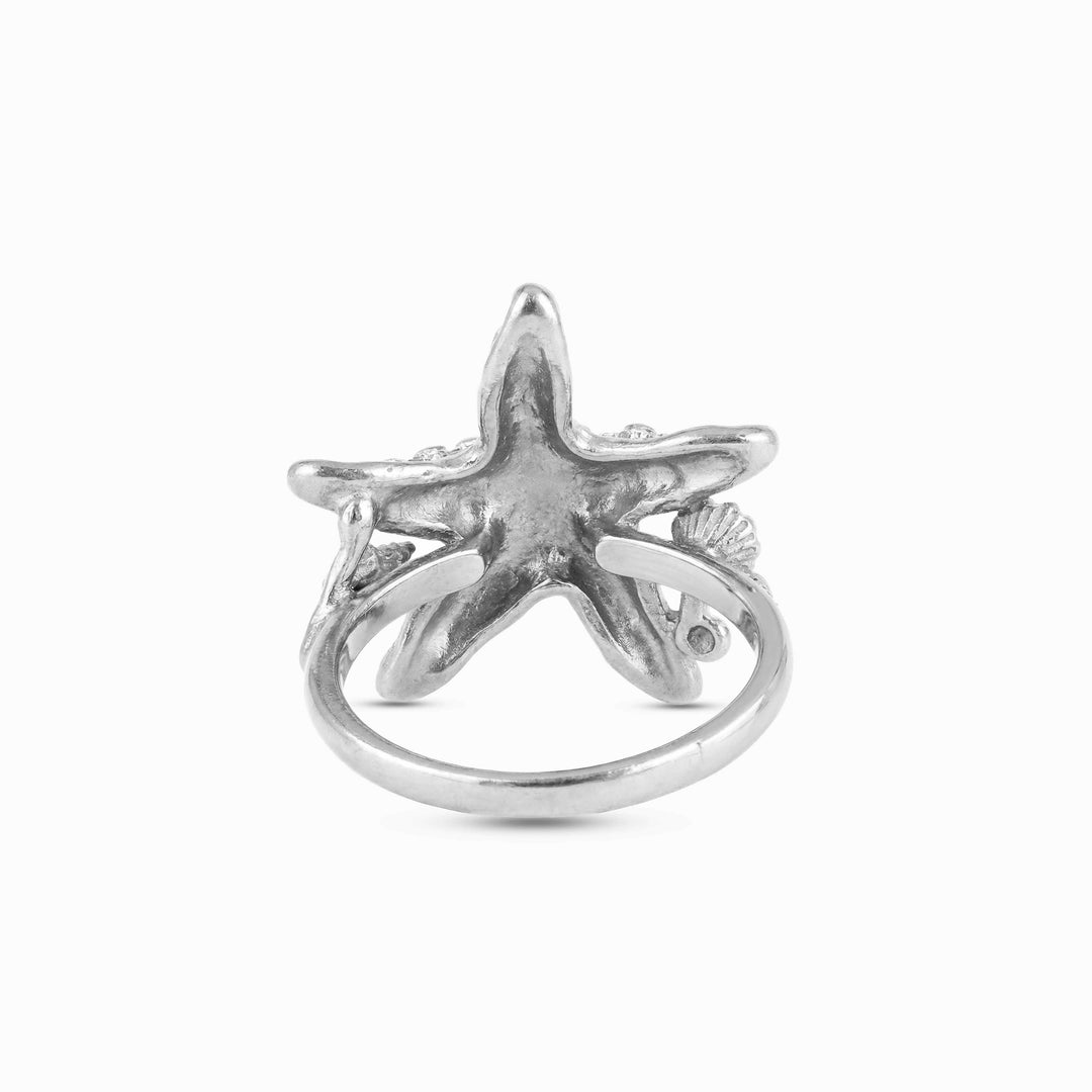 MassimoIzzoJeweler_TropicalBrightStarfishRing_WhiteGold18kt_Diamonds_Retro