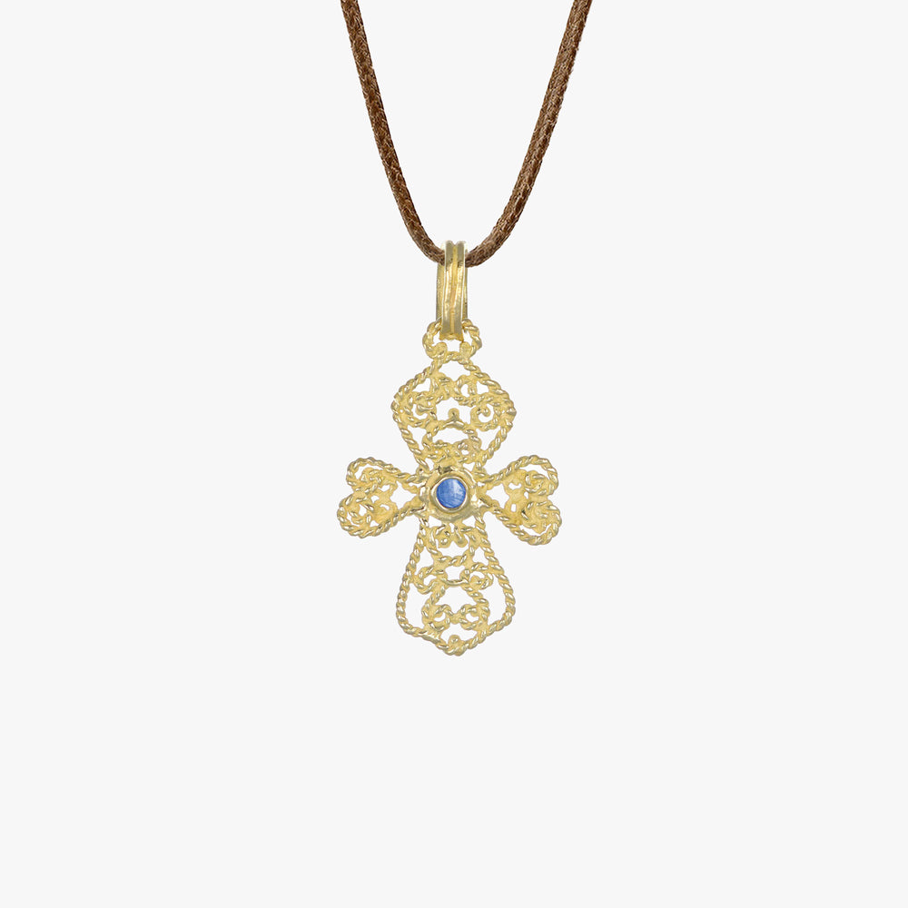 MassimoIzzoJewelers_SapphireCrossPendant_YellowGold18kt_Sapphire_Dietro