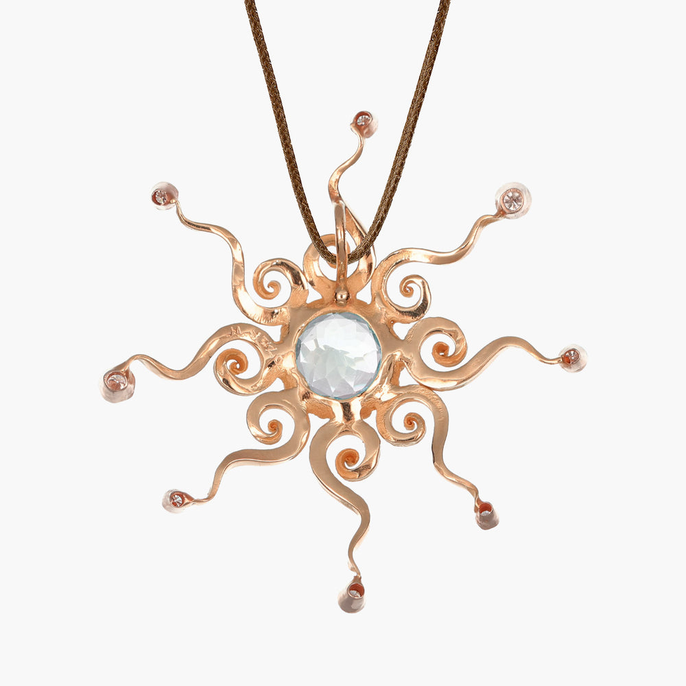 Massimo_Izzo_Jeweler_Sun_Pendant_18kt_Retrogold_aquamarine_Retro